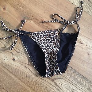 Leopard side tie bikini bottoms